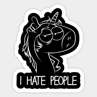 Unicorn I hate People Sticker